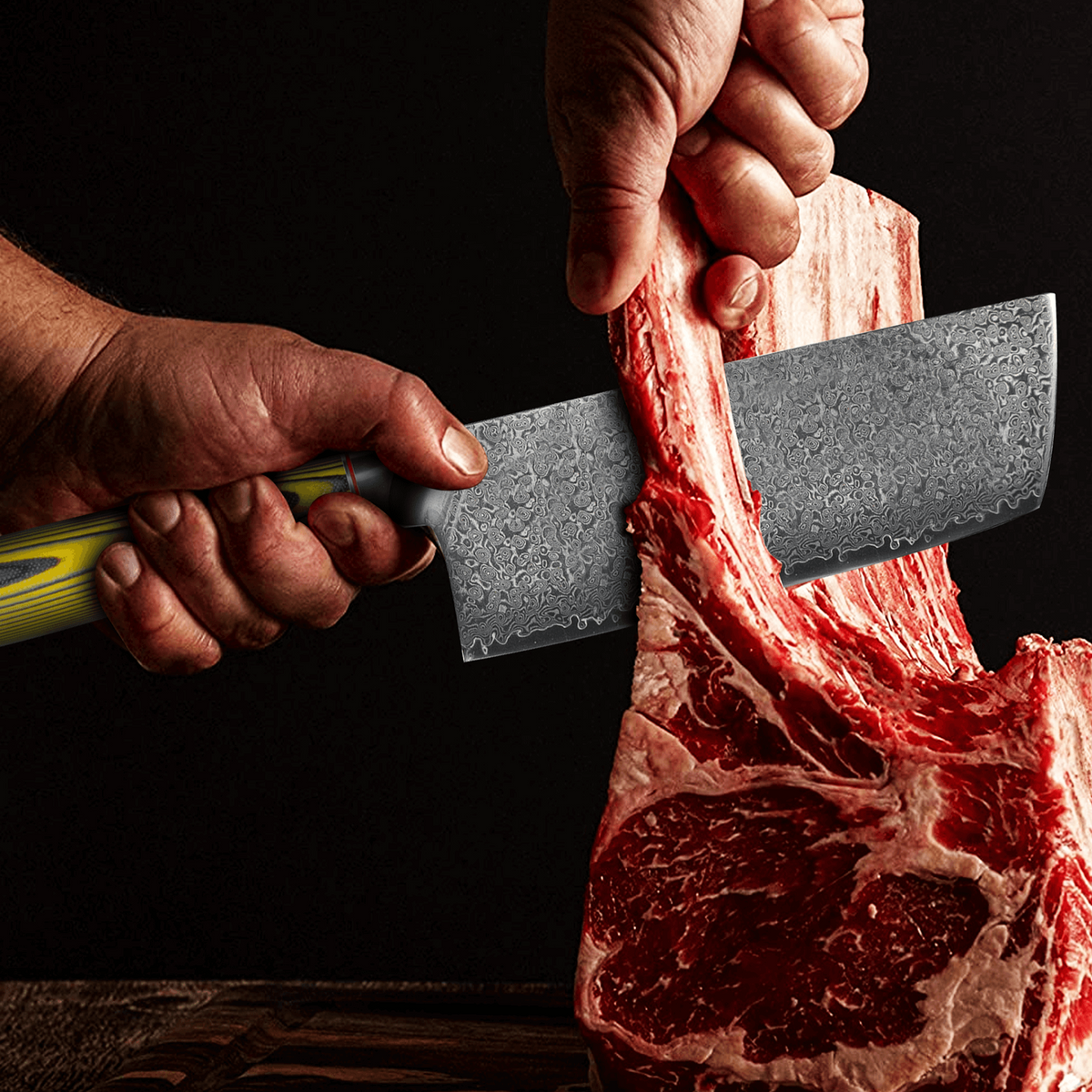 Hakku Ki Damascus Cleaver