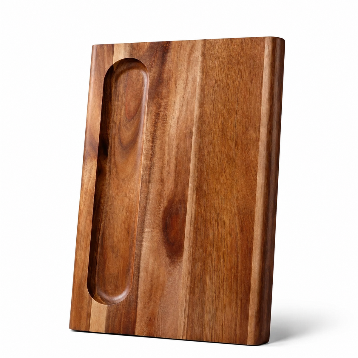 arge cutting board – double-sided with surrounding juice groove & snack notch