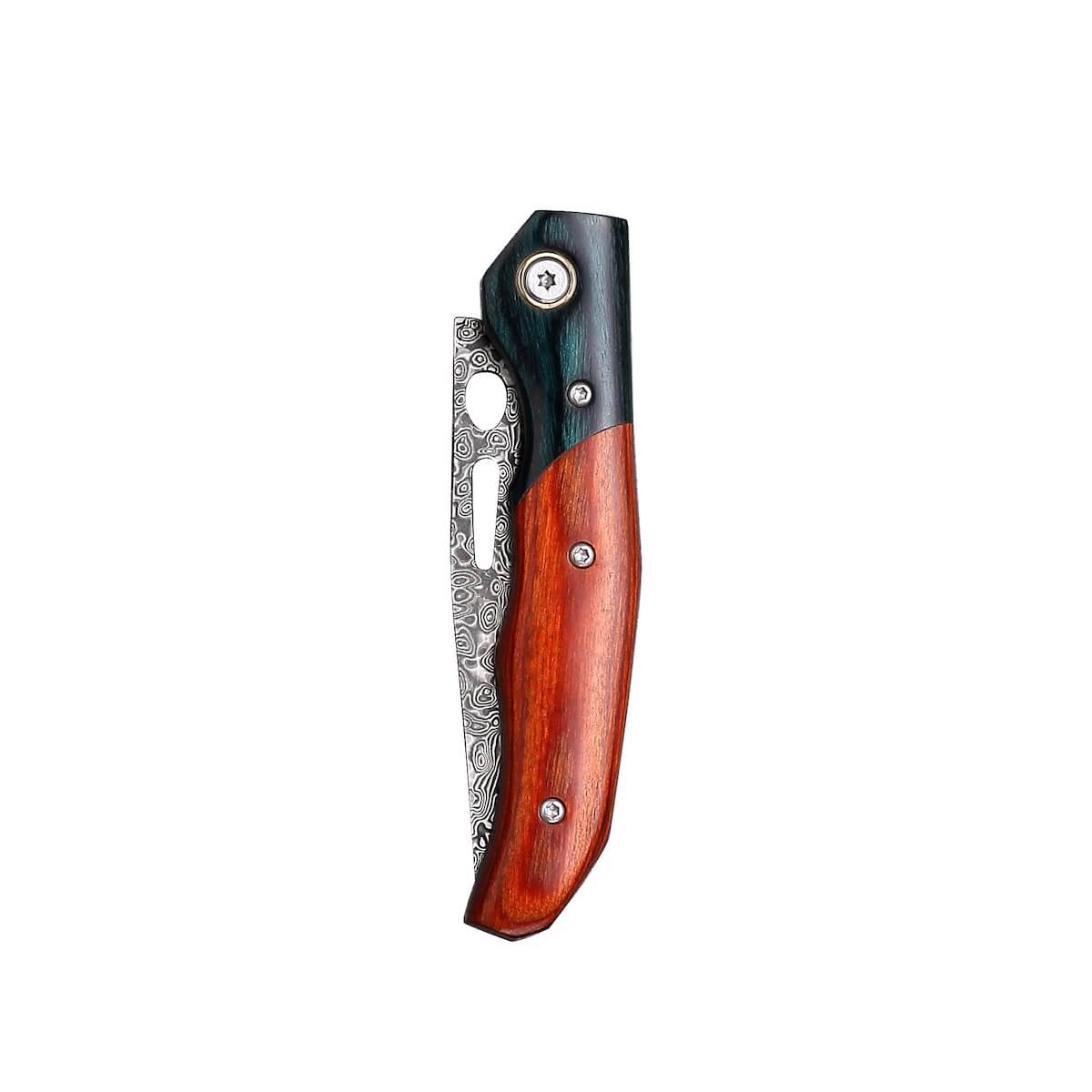 Noxar Damascus Pocket Knife