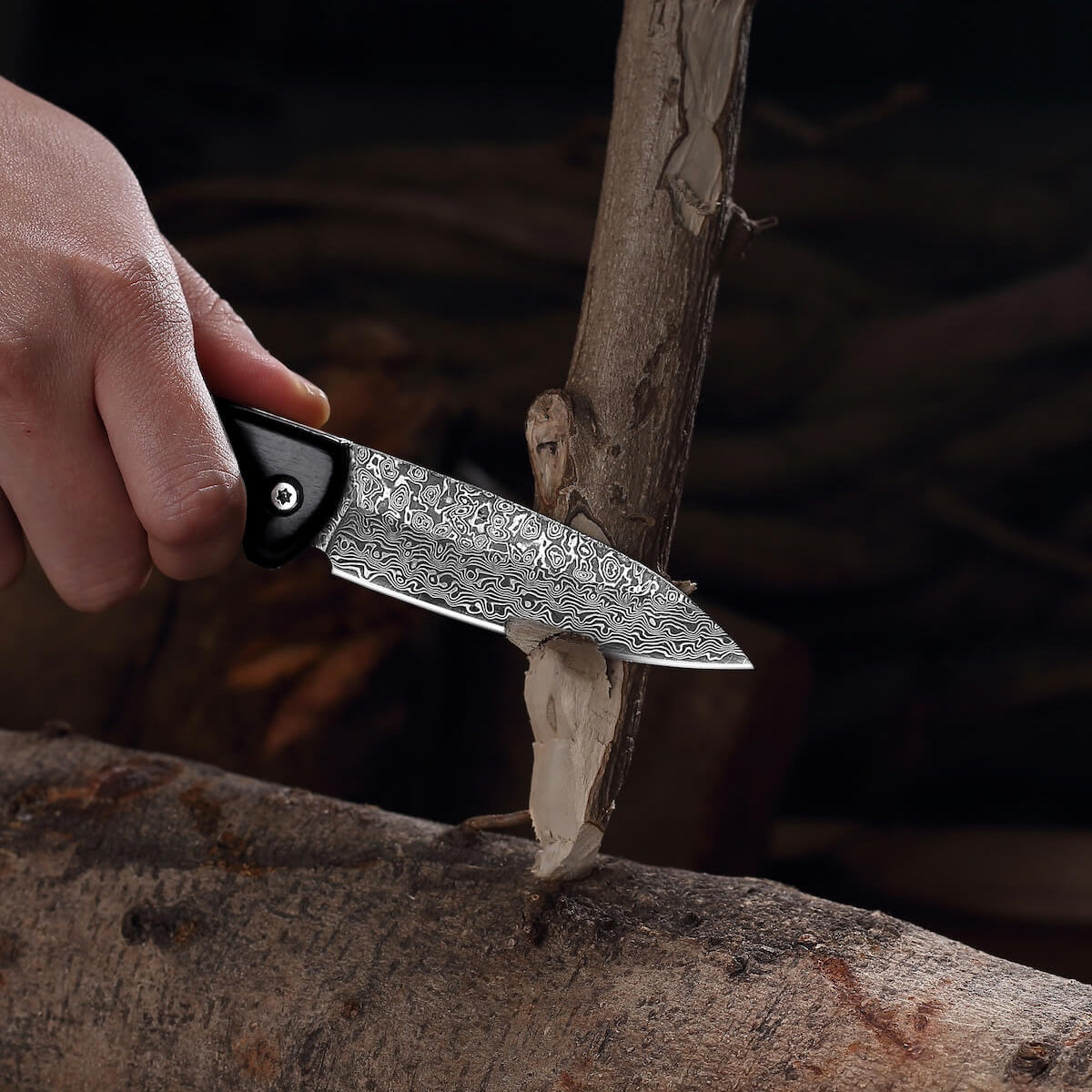 3-Piece Premium Damascus Pocket Knife Set