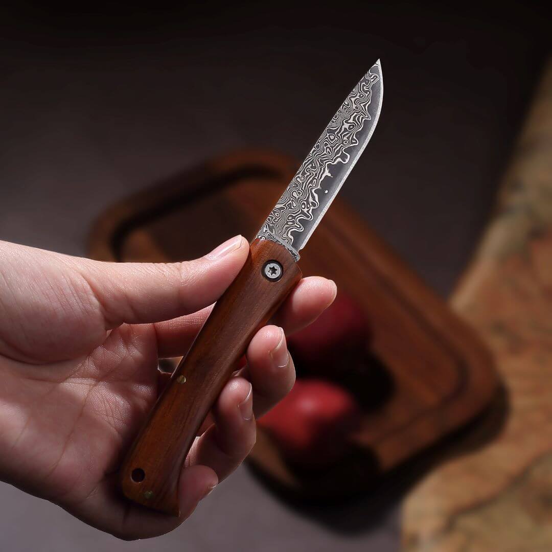3-Piece Premium Damascus Pocket Knife Set