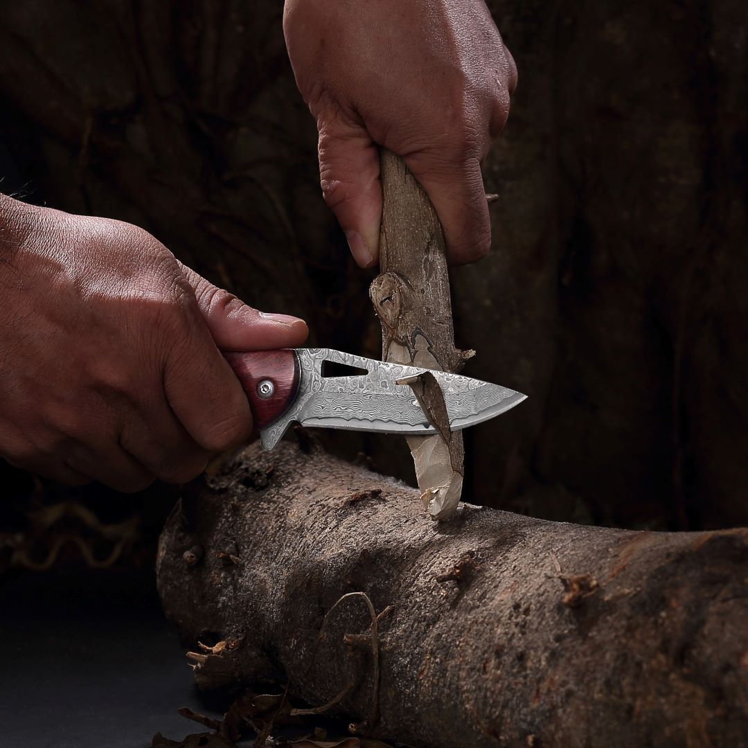 Heritage Damascus Pocket Knife