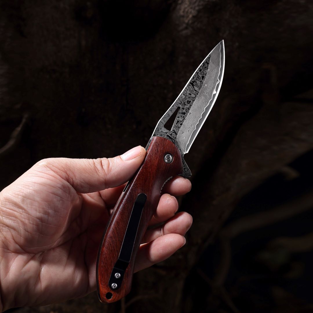 3-Piece Premium Damascus Pocket Knife Set