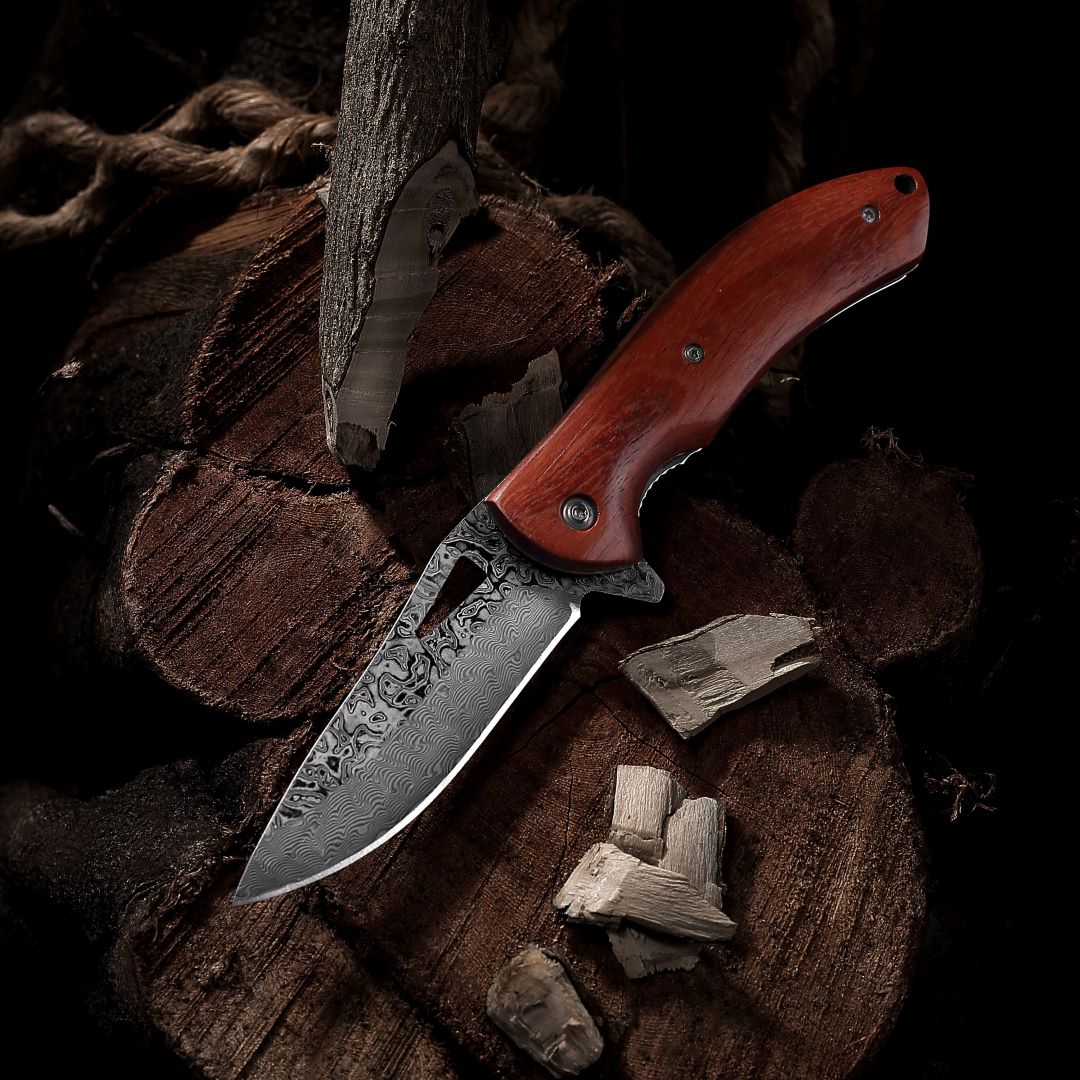 Heritage Damascus Pocket Knife