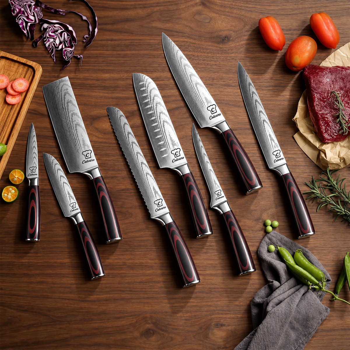 Premium 8-Piece Asian Knife Set