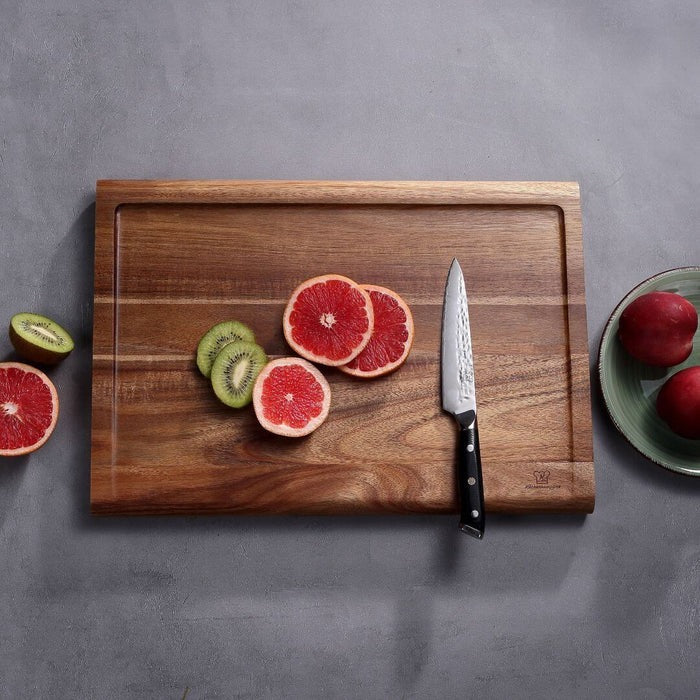 arge cutting board – double-sided with surrounding juice groove & snack notch