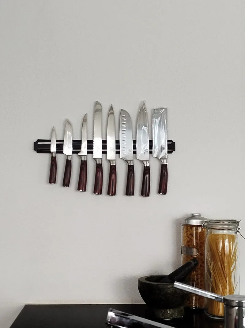Culvaro knives displayed on a kitchen wall
